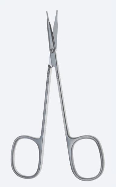 Ножиці, хірургічні, "Stevens", делікатні, вигнуті, гострокінцеві, загальна довжина 120 мм, 4 3/4". Бренд - Asanus Medizintechnik Gmb, Німеччина